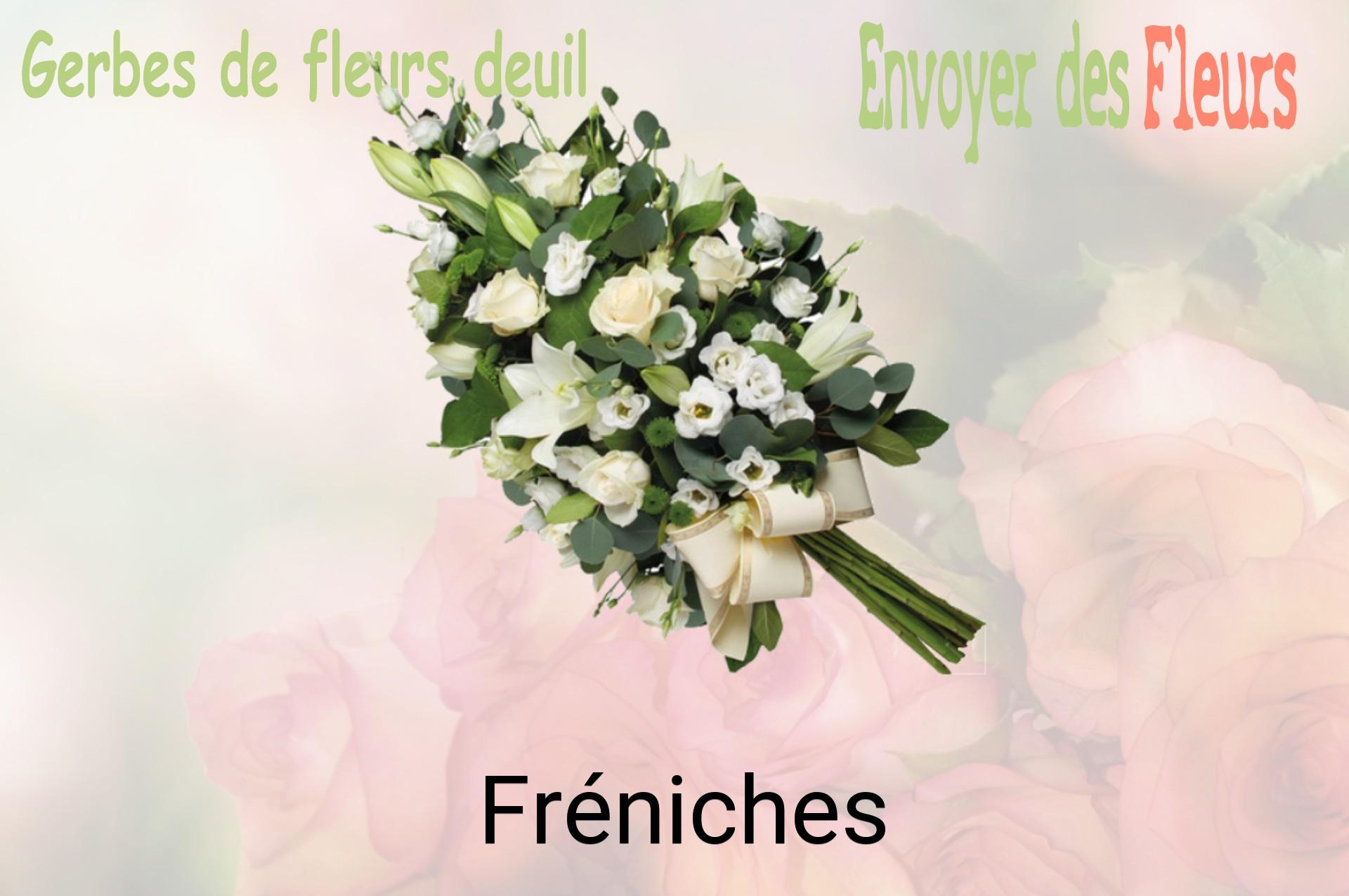 Gerbe de fleurs de deuil livrée à Fréniches